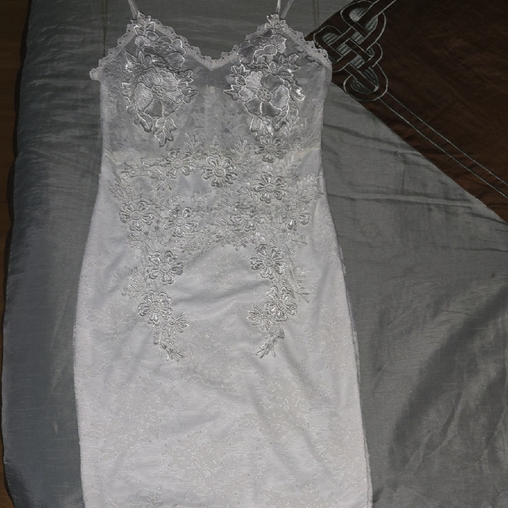 Fashion Nova White Spaghetti Strap Slip Dress